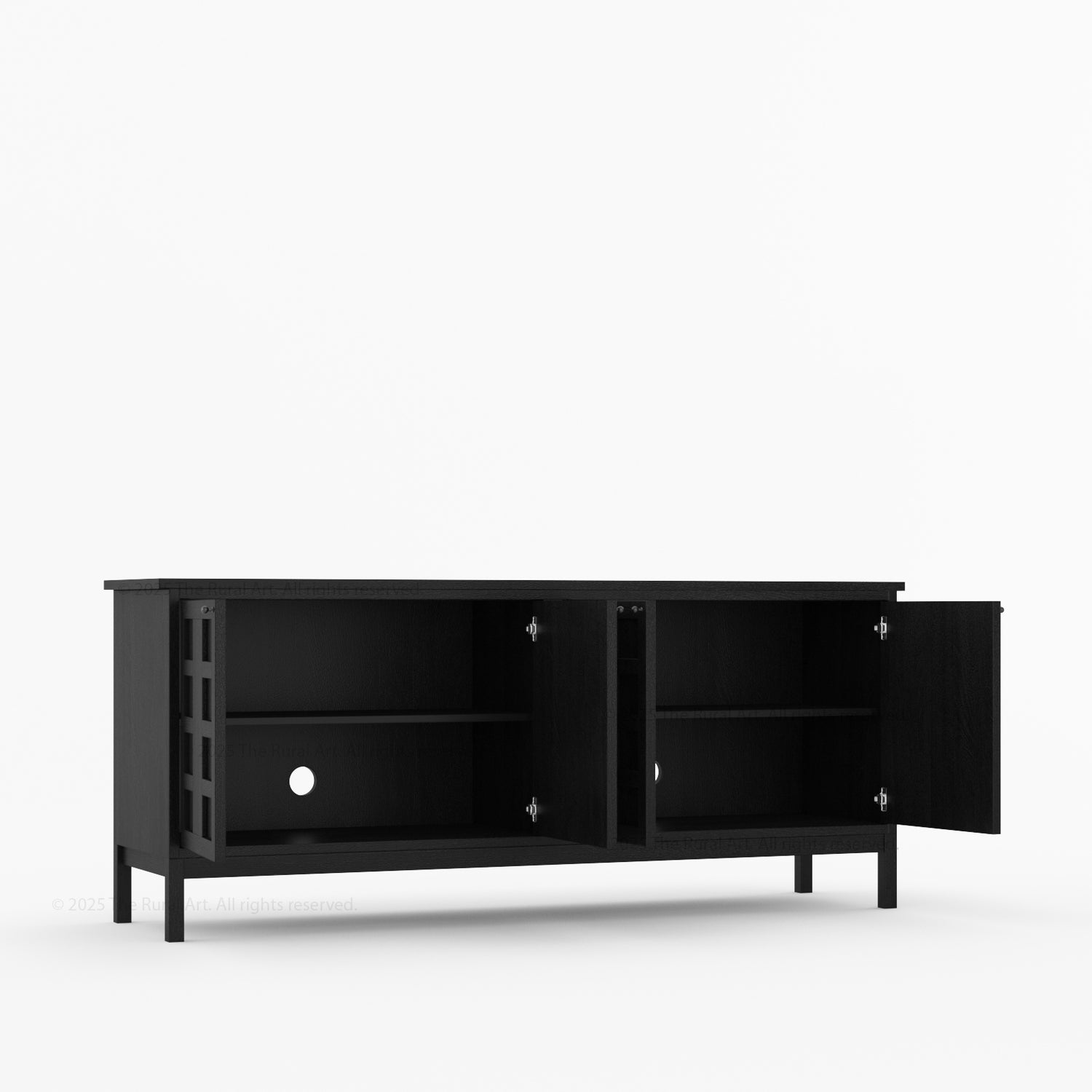 Manhattan Solid Wood Sideboard with Grid Panel Detailing