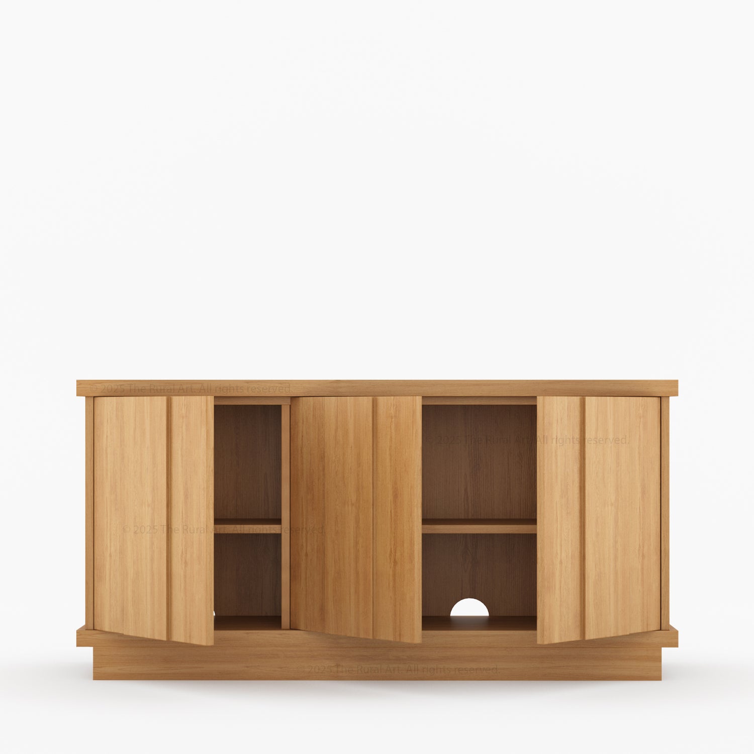 Medina Solid Wood Sideboard Buffet Cabinet | Modern Dining Storage with Hidden Shelves