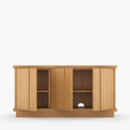 Medina Solid Wood Sideboard Buffet Cabinet | Modern Dining Storage with Hidden Shelves
