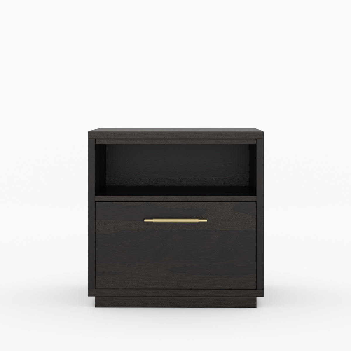 Hartsville Modern Solid Wood Nightstand with Drawer and Open Shelf