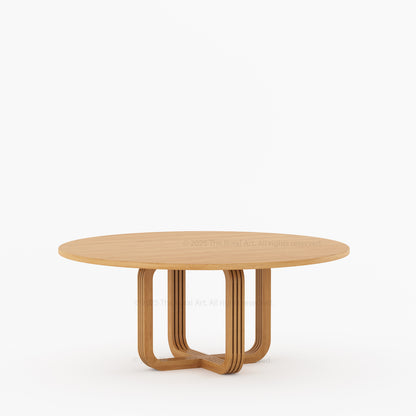 Marysville Pedestal Dining Table with Sculptural Curved-Leg Base