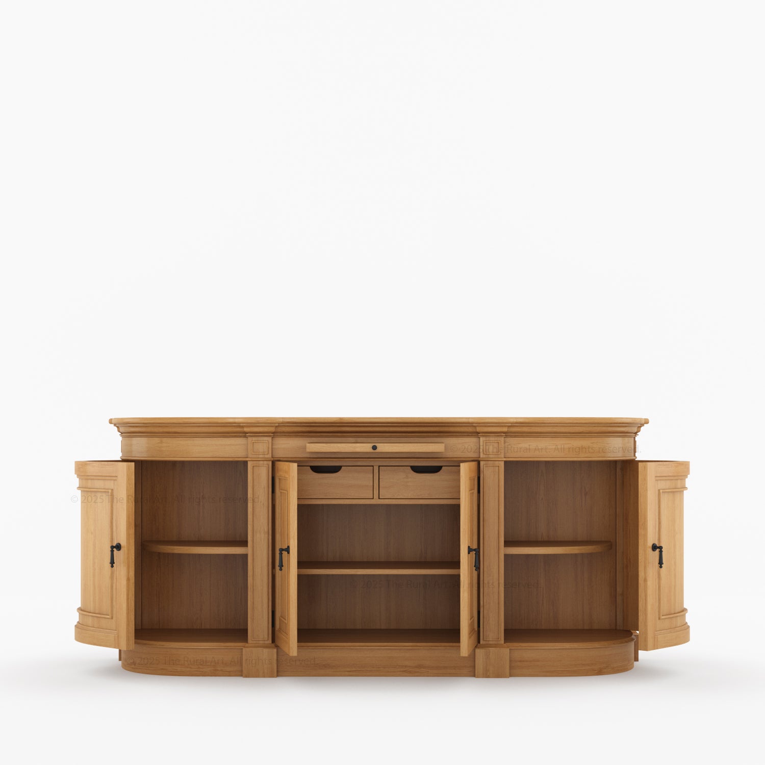 Goldfield Solid Wood Curved Sideboard Buffet Storage for Dining Room