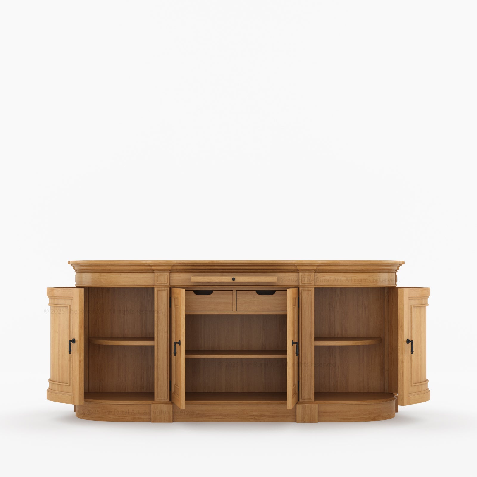 Goldfield Solid Wood Curved Sideboard Buffet Storage for Dining Room