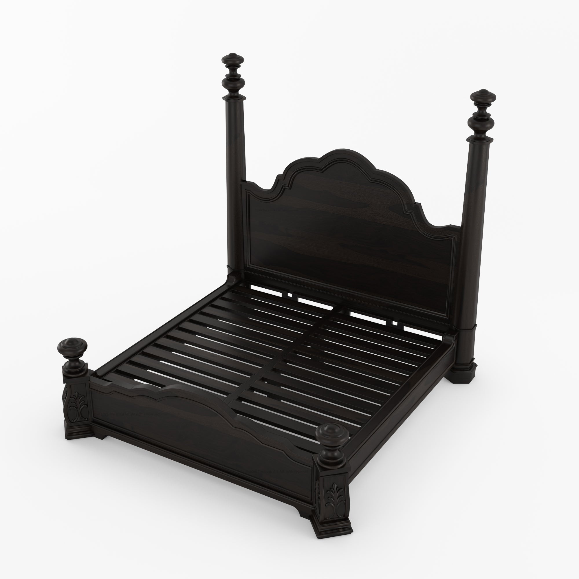 Alexander Hand-Carved Solid Wood Four Poster Bed