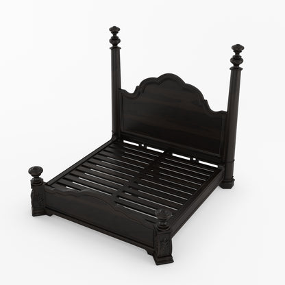 Alexander Hand-Carved Solid Wood Four Poster Bed
