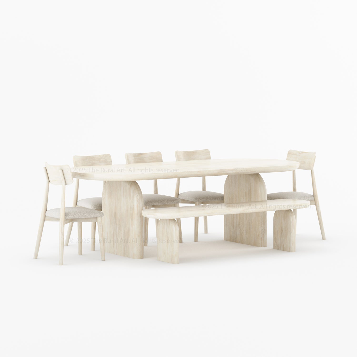 Blytheville Dual Tone Oval Solid Wood Dining Set