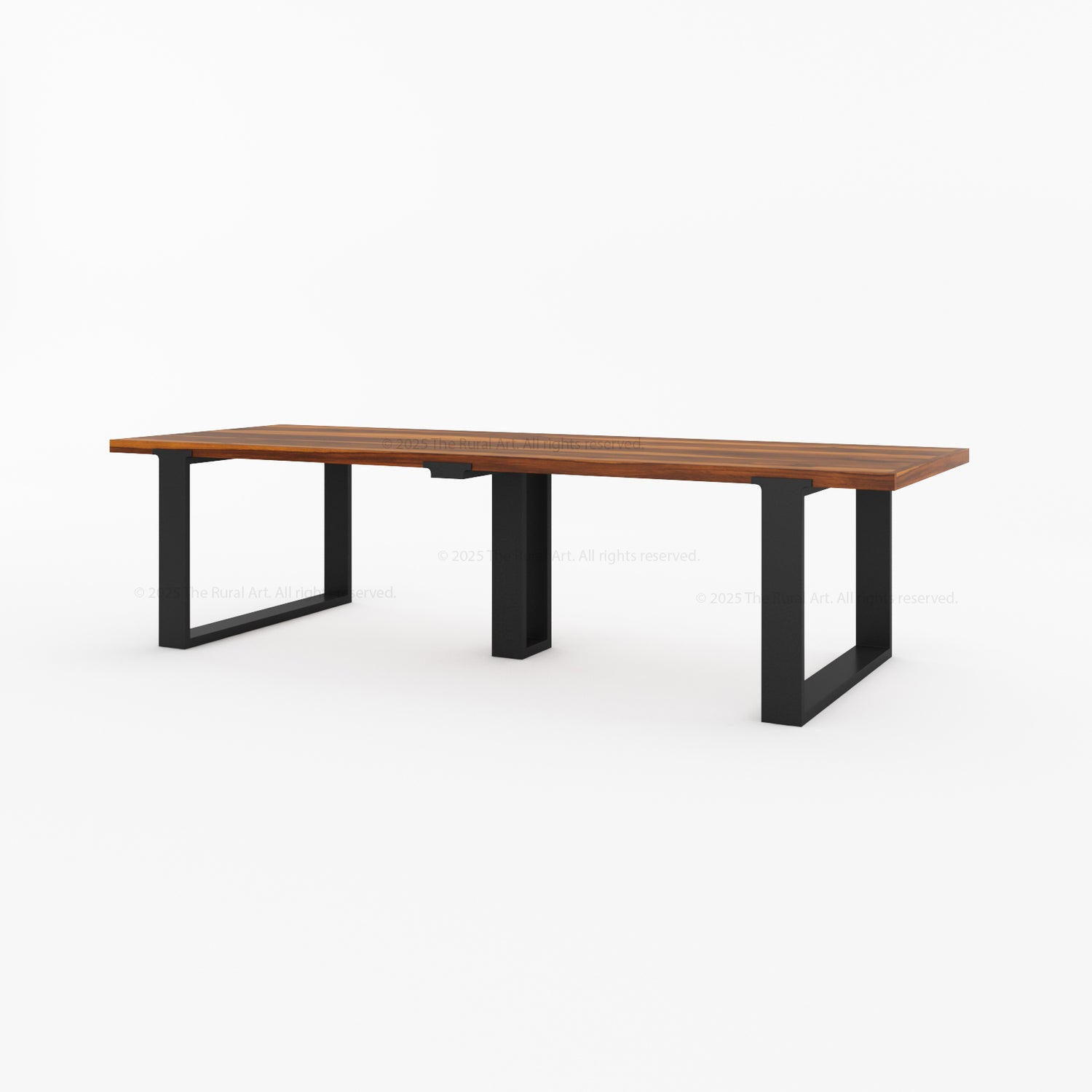 Ashland Solid Wood Dining Table with Metal U-Legs Industrial Modern