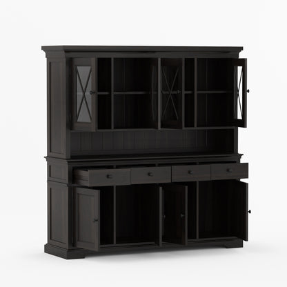 Sherman Solid Wood Buffet with Hutch China Display Cabinet