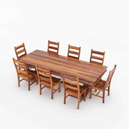 Sanford Solid Wood Dining Table with Dual Pedestal Legs