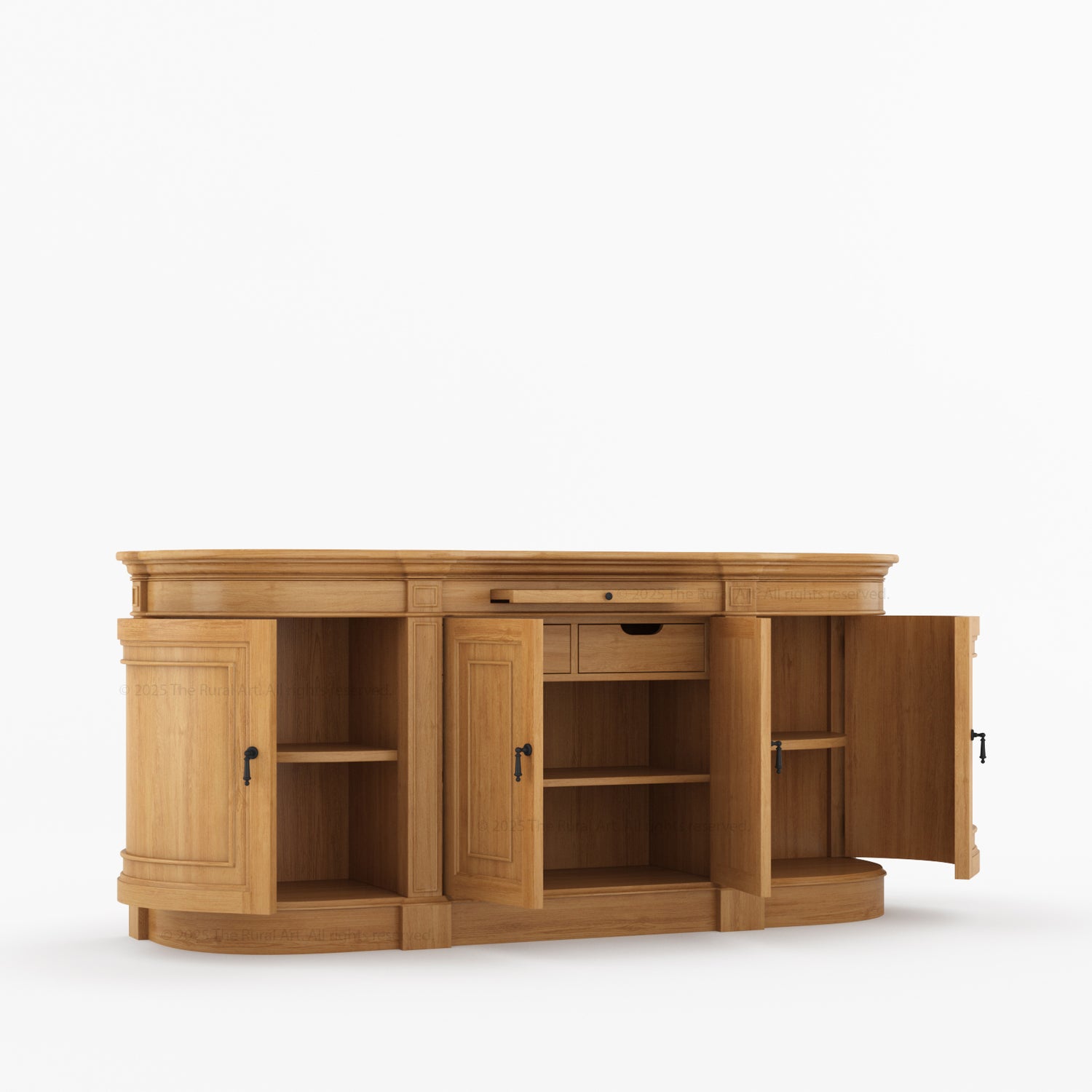 Goldfield Solid Wood Curved Sideboard Buffet Storage for Dining Room