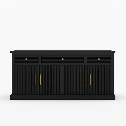 Sonoma Solid Wood Kitchen Island with Fluted Panel