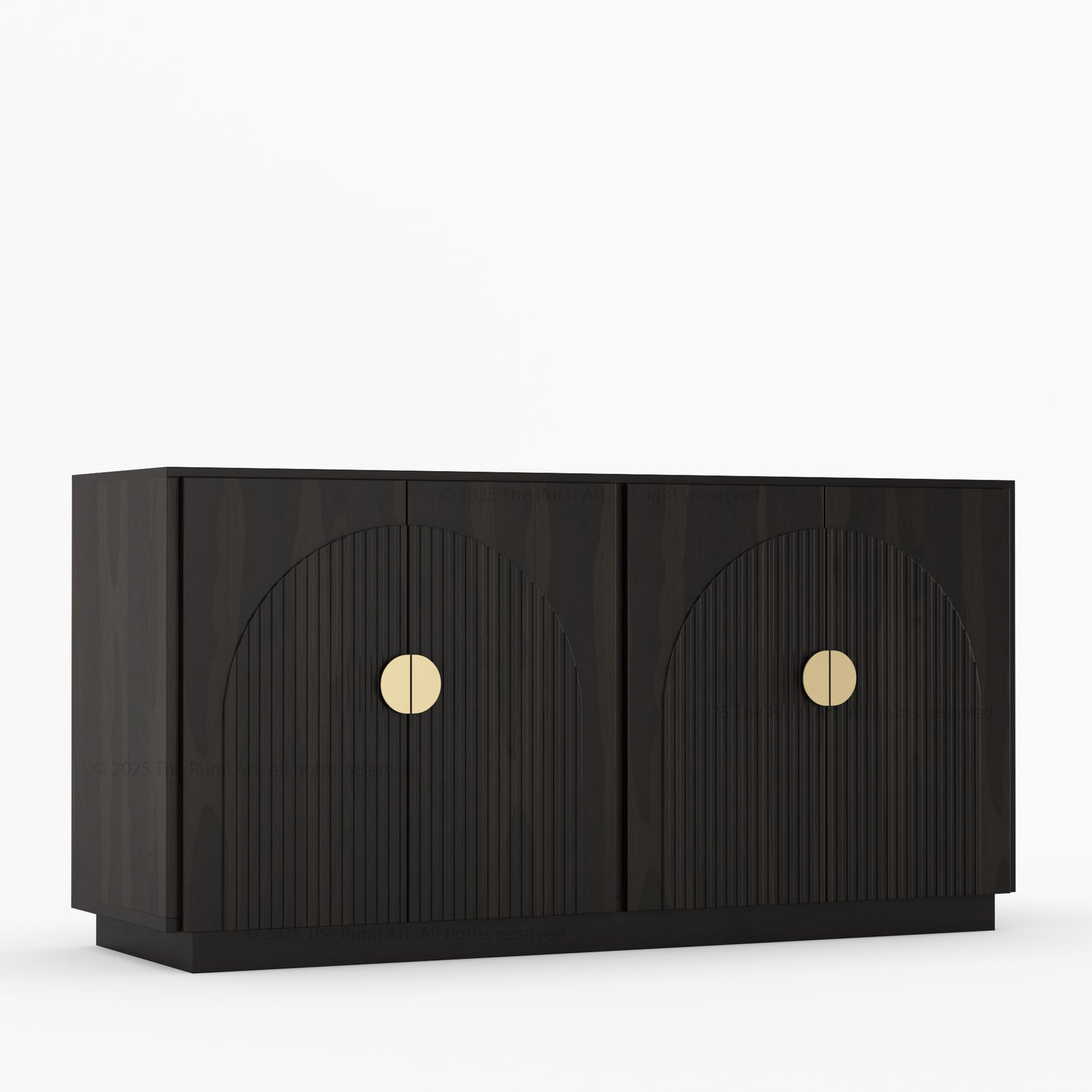 Clifton Fluted Arc-Front Solid Wood Wine Bar Sideboard