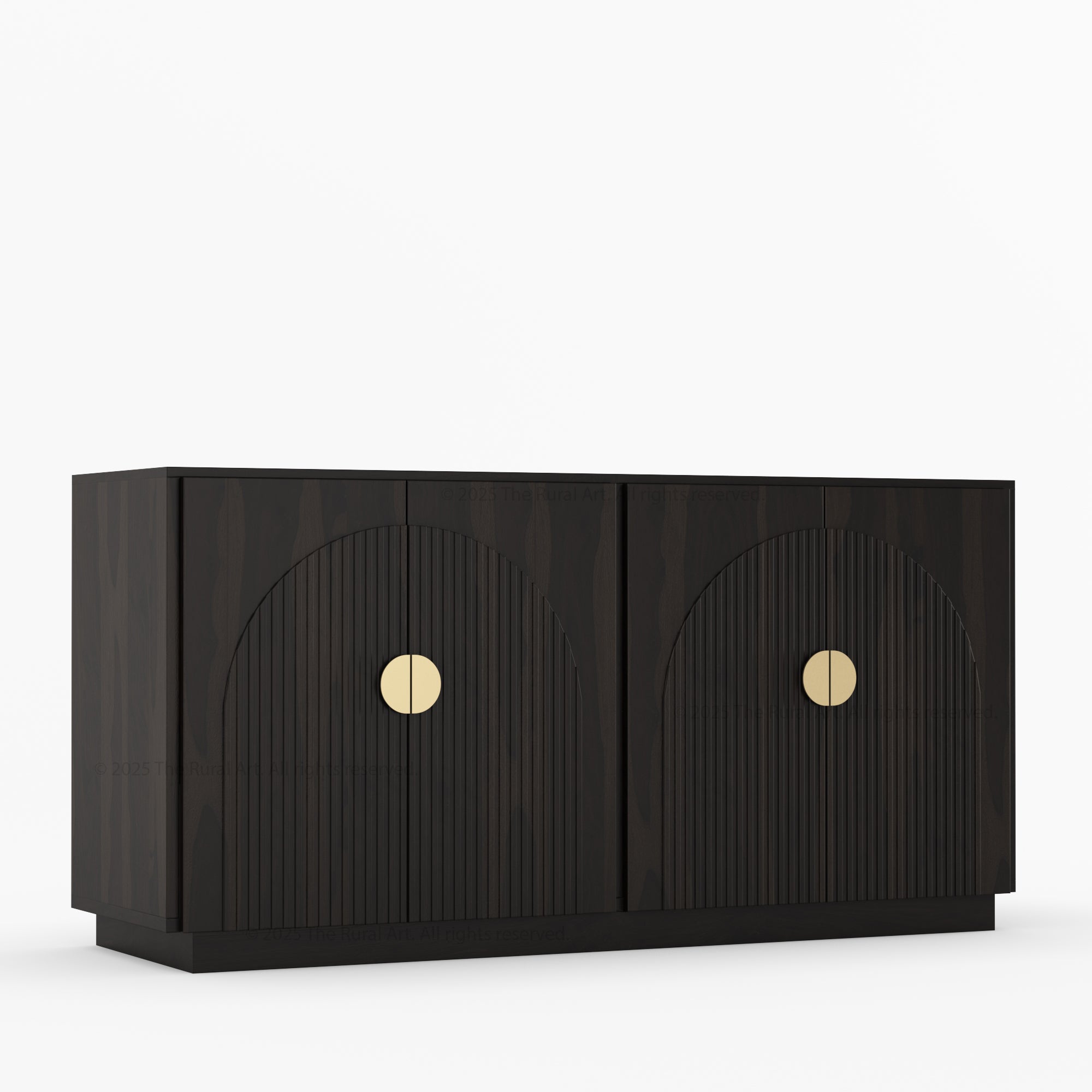 Clifton Fluted Arc-Front Solid Wood Wine Bar Sideboard