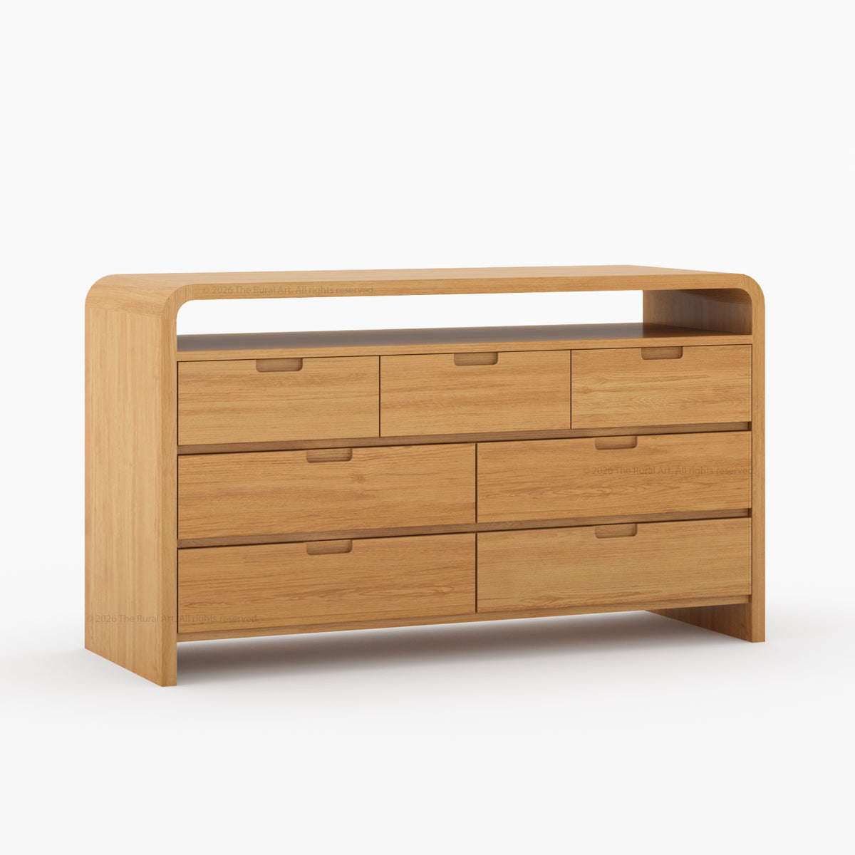 Chico Modern Solid Wood Dresser with Open Display Shelf