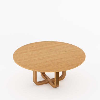 Marysville Round Pedestal Dining Table &amp; Chair Set with Sculptural Curved-Leg Base