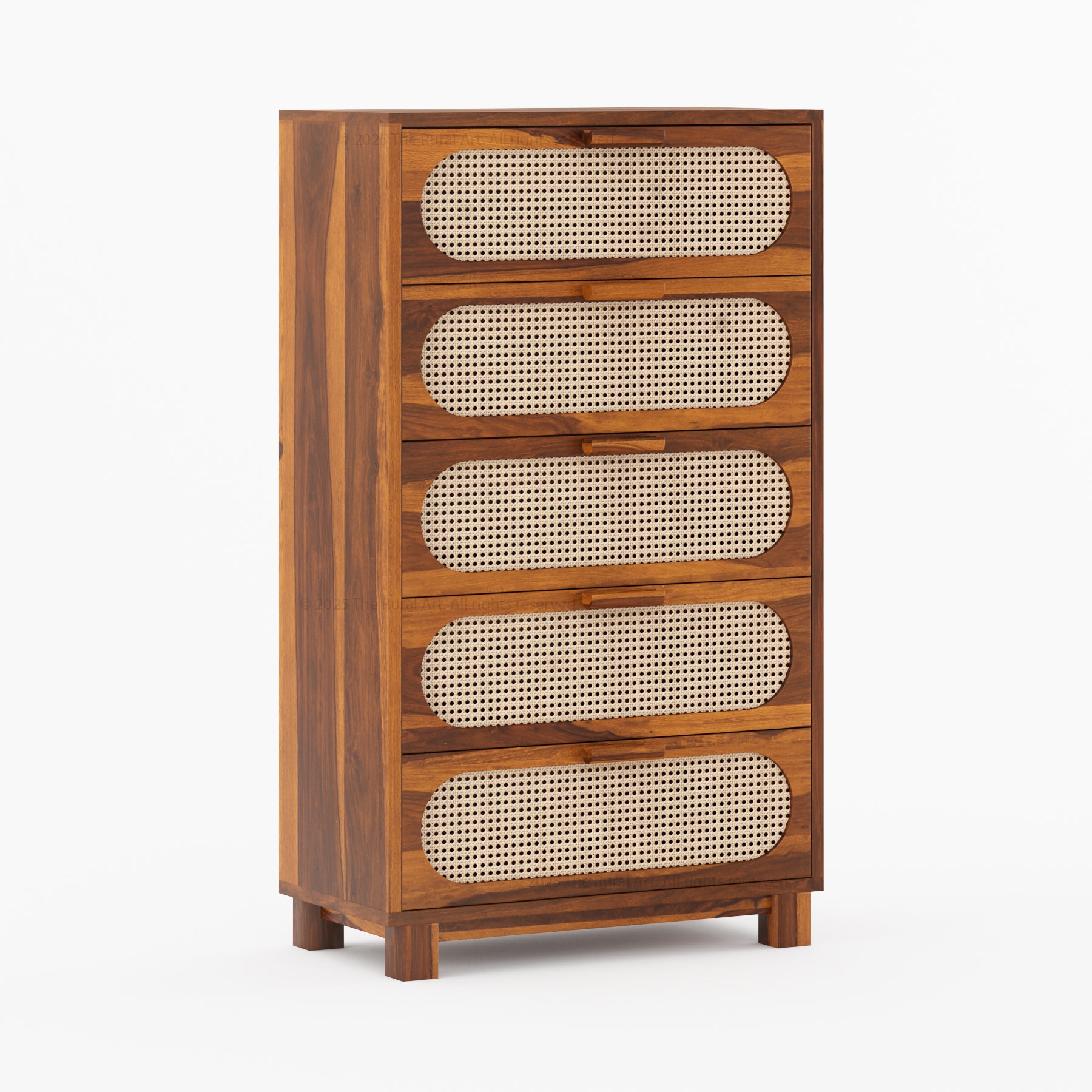 Davis Solid Wood Dresser with Woven Cane Details