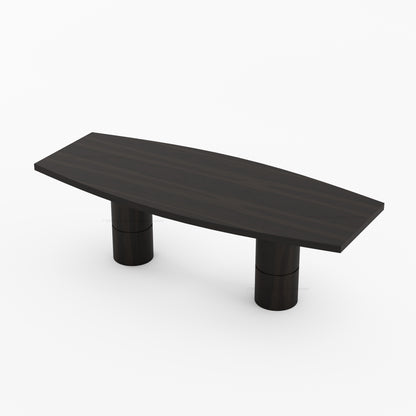 Winslow Sculpted Solid Wood Dining Table with Dual Pedestal Base