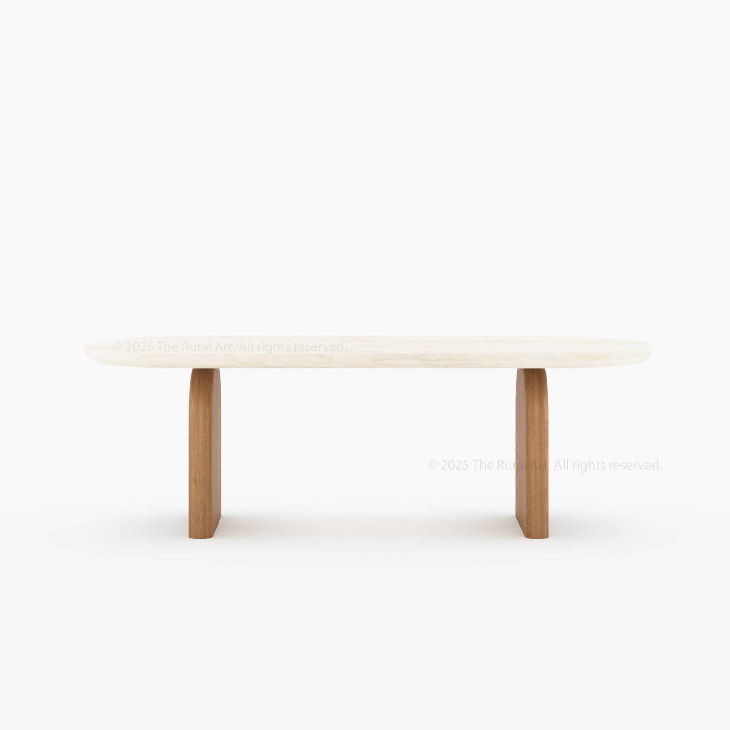 Blytheville Dual Tone Oval Dining Table with Curved Edges