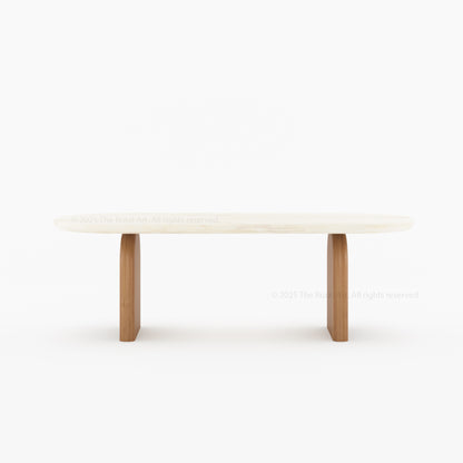 Blytheville Dual Tone Oval Dining Table with Curved Edges