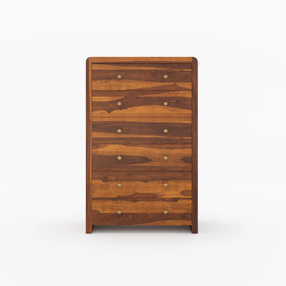Garland Solid Wood Tall Dresser 6 Drawer Chest with Rounded Edges