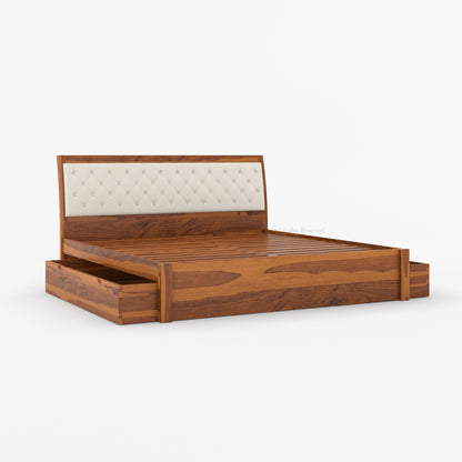 Roselle Storage Bed with Upholstery Headboard