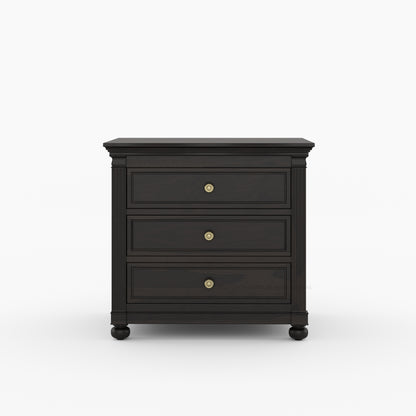 Kingman Grand Solid Wood Canopy Bed and Nightstand Set with Fluted Columns