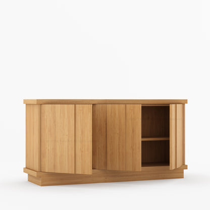Medina Solid Wood Sideboard Buffet Cabinet | Modern Dining Storage with Hidden Shelves