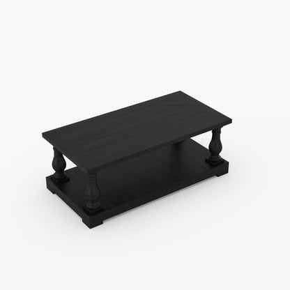 Eureka Modern Two-Tier Solid Wood Coffee Table