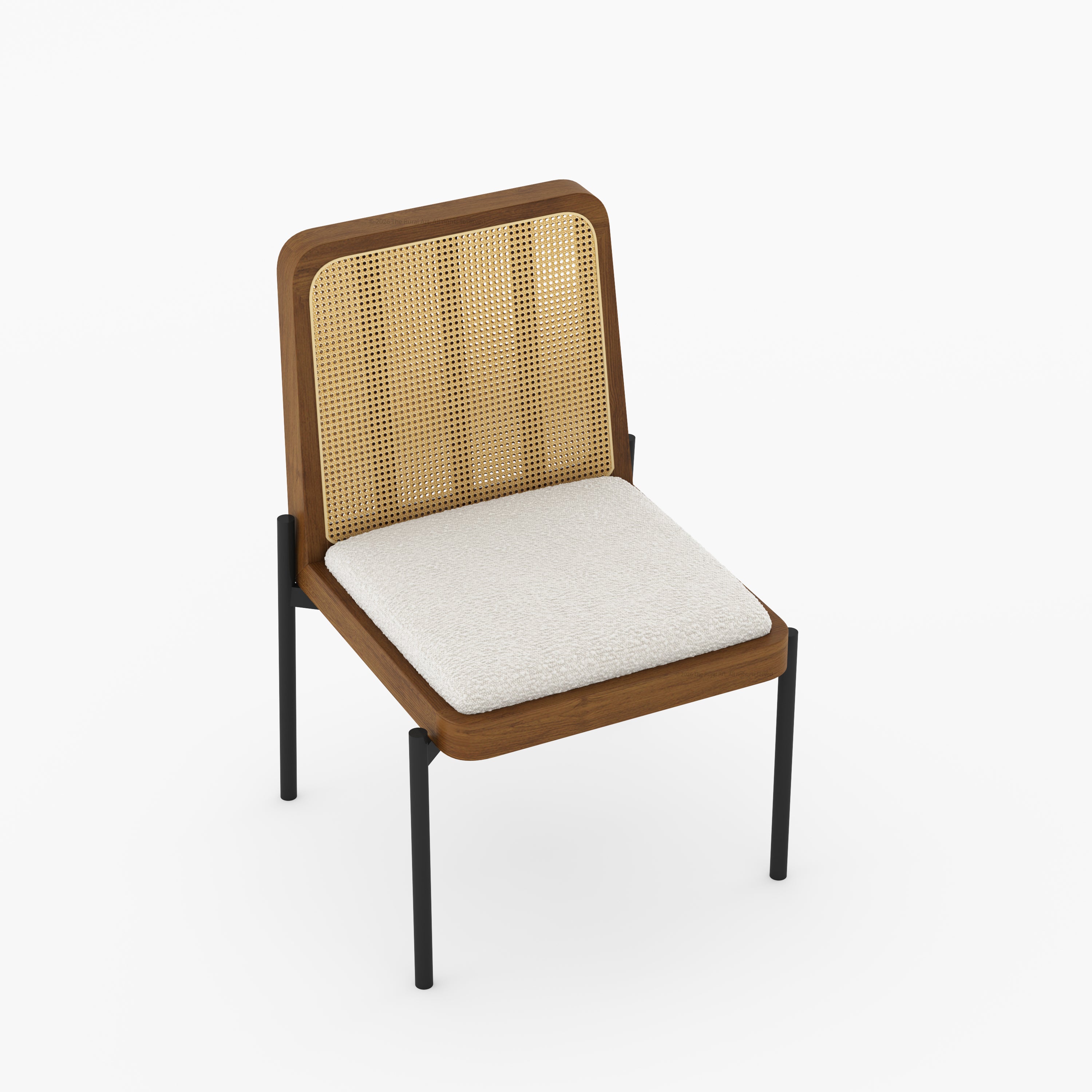 Ozark Modern Cane &amp; Metal Accent Dining Chair