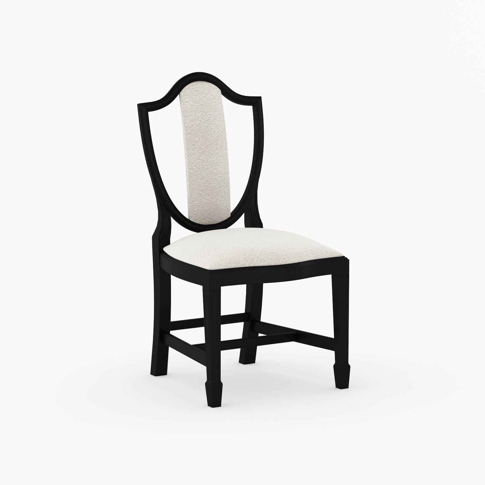 Bisbee Solid Wood Upholstered Dining Chair with Sculpted Open Back
