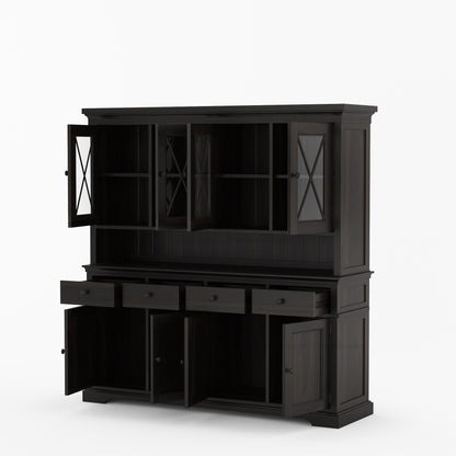 Sherman Solid Wood Buffet with Hutch China Display Cabinet