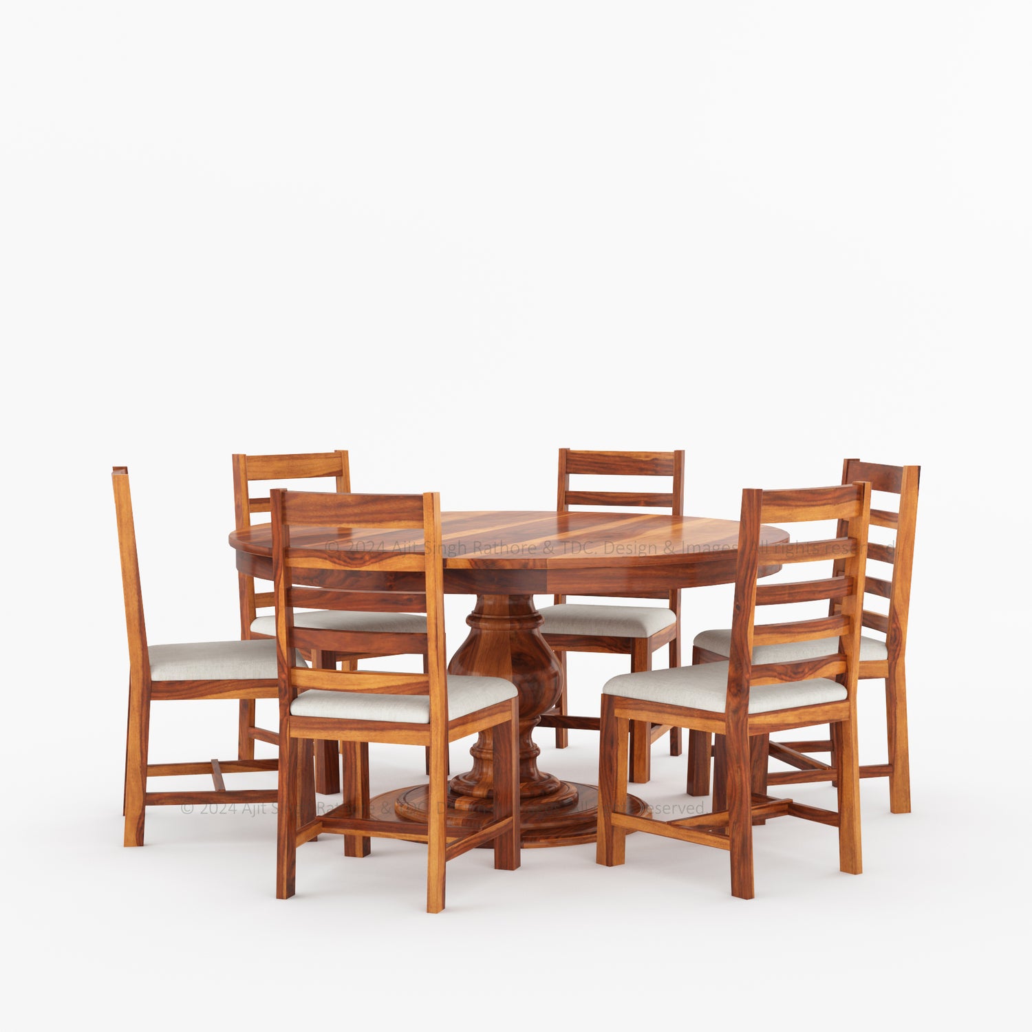 Clanton Solid Wood Round Dining Table and Chair Set