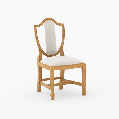 Bisbee Solid Wood Upholstered Dining Chair with Sculpted Open Back