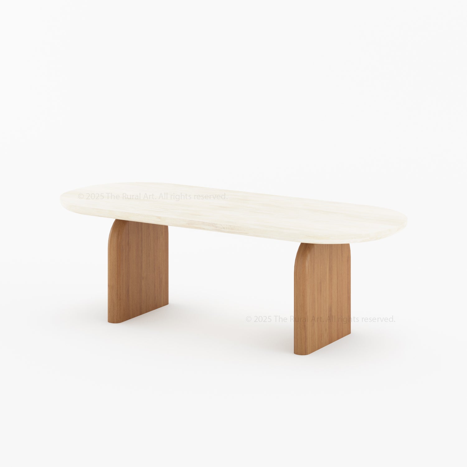 Blytheville Dual Tone Oval Dining Table with Curved Edges