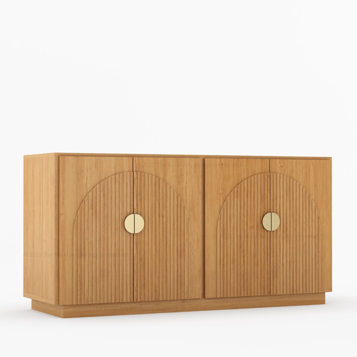 Clifton Fluted Arc-Front Solid Wood Wine Bar Sideboard