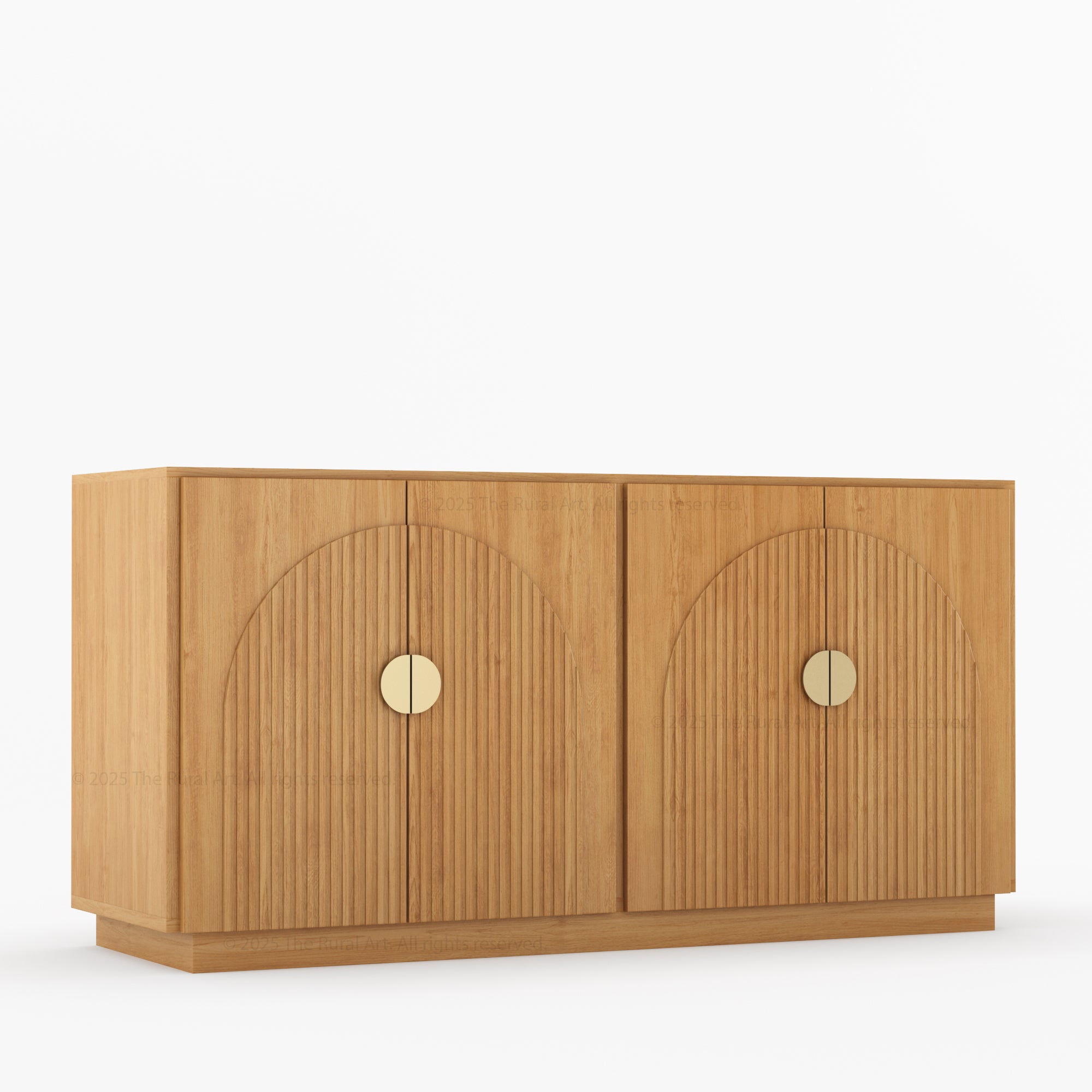 Clifton Fluted Arc-Front Solid Wood Wine Bar Sideboard