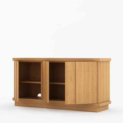 Medina Solid Wood Sideboard Buffet Cabinet | Modern Dining Storage with Hidden Shelves