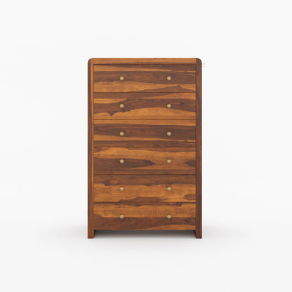 Garland Solid Wood Tall Dresser 6 Drawer Chest with Rounded Edges