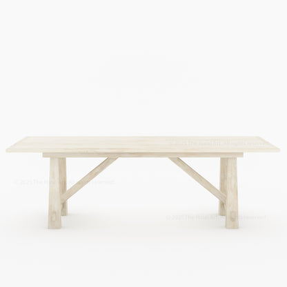Shelbyville Solid Wood Farmhouse Dining Table with Trestle Base