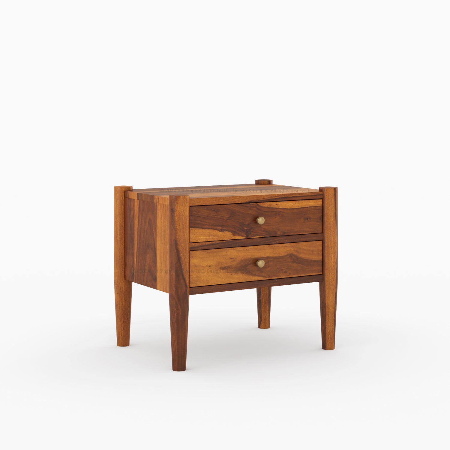 Searcy Rustic Minimalistic Solid Wood Nightstand