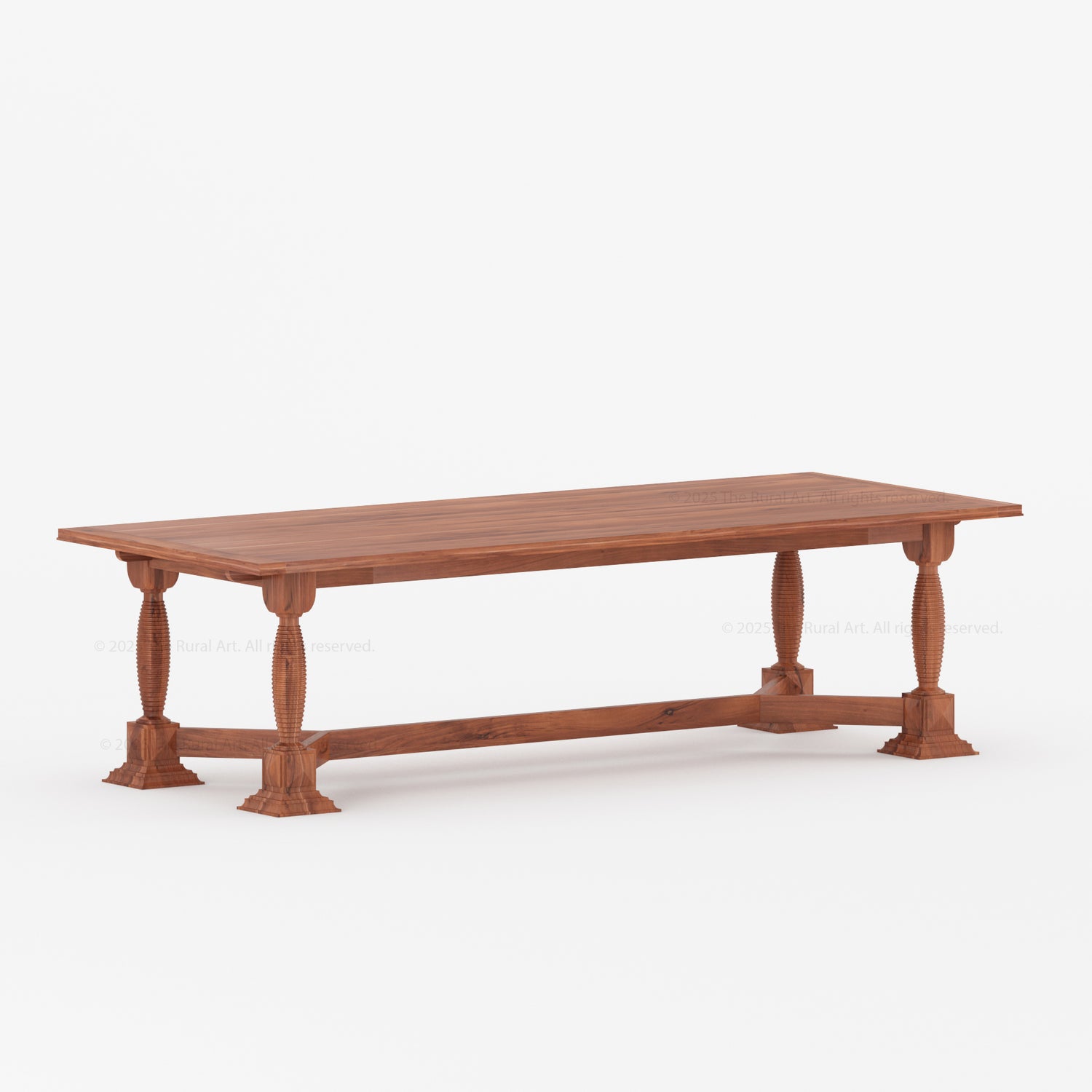 Turned-Leg Solid Wood Rectangle Dinin...