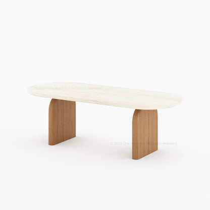 Blytheville Dual Tone Oval Solid Wood Dining Set