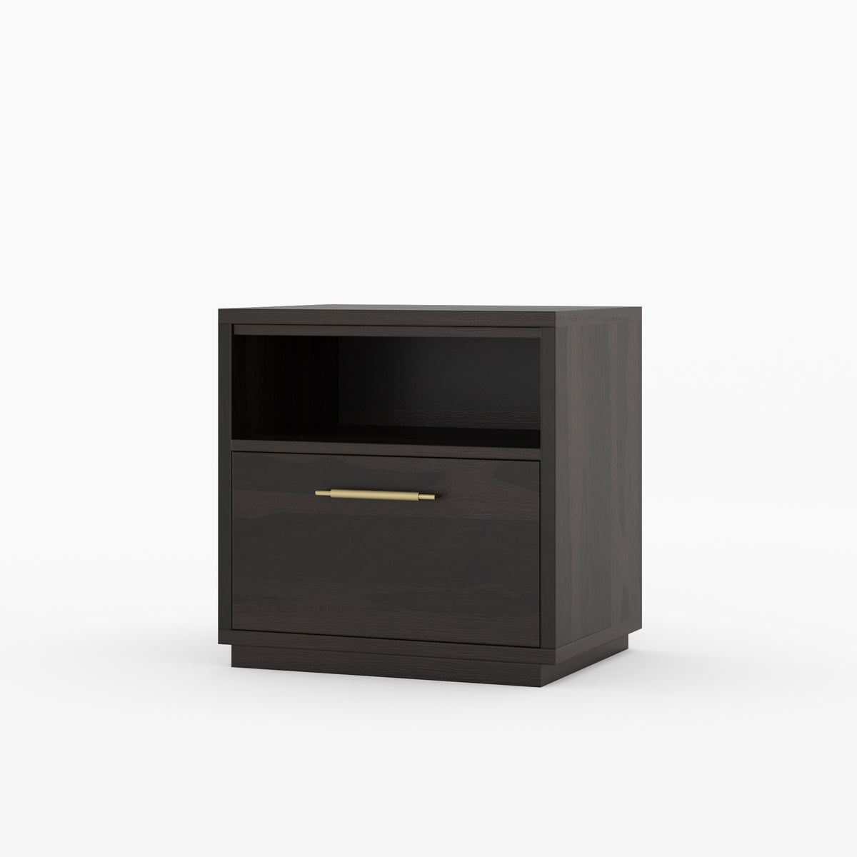 Hartsville Modern Solid Wood Nightstand with Drawer and Open Shelf