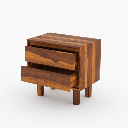 Carmel Premium Solid Indian Rosewood Nightstand With 2 Drawers