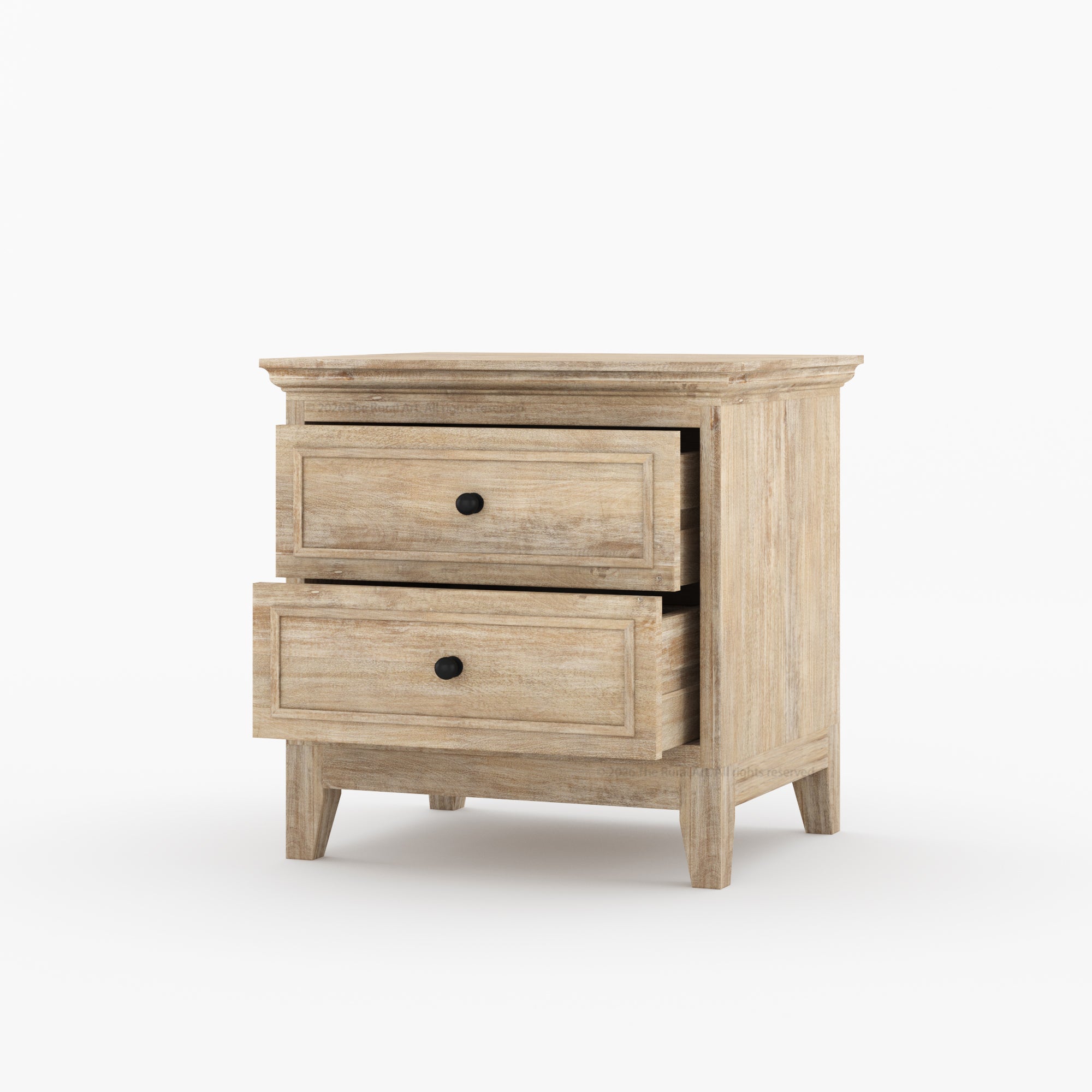 Anniston Solid Wood Nightstand with 2 Drawers