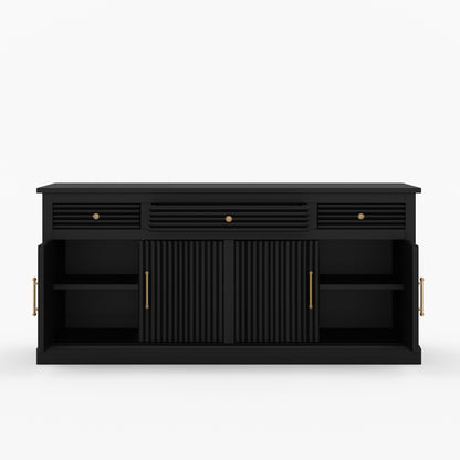 Sonoma Solid Wood Kitchen Island with Fluted Panel