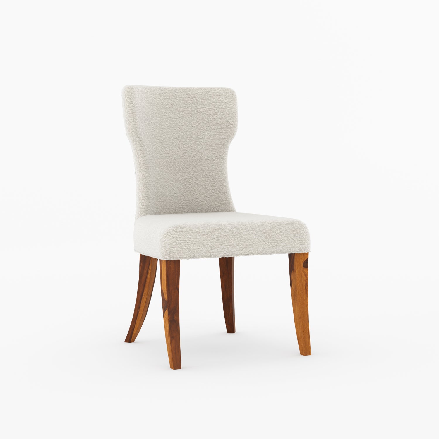 High Point Curved Back Solid Wood Upholstered Dining Chair