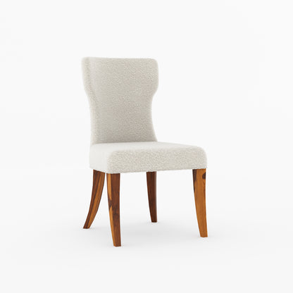 High Point Curved Back Solid Wood Upholstered Dining Chair