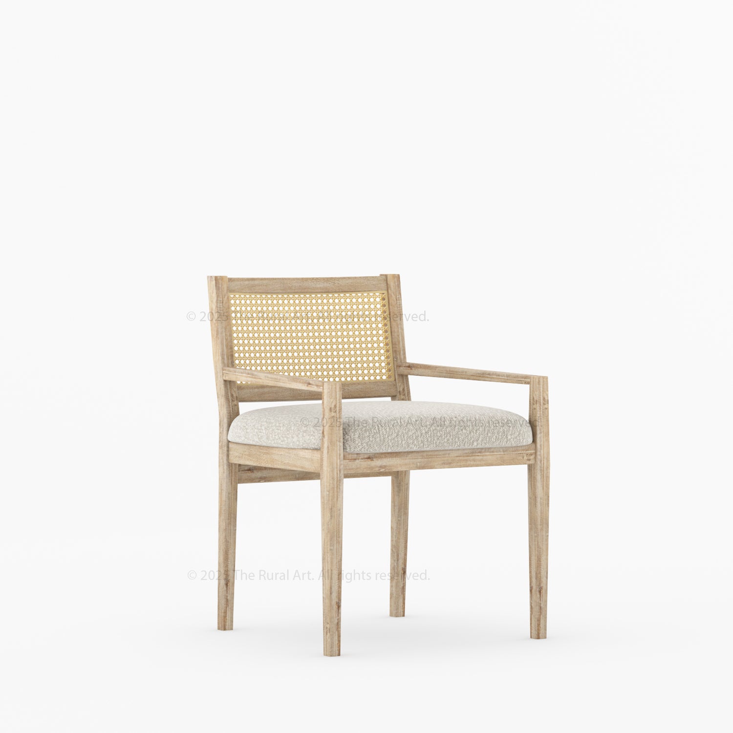 Salisbury Cane Back Upholstered Dining Chair – Solid Wood Frame