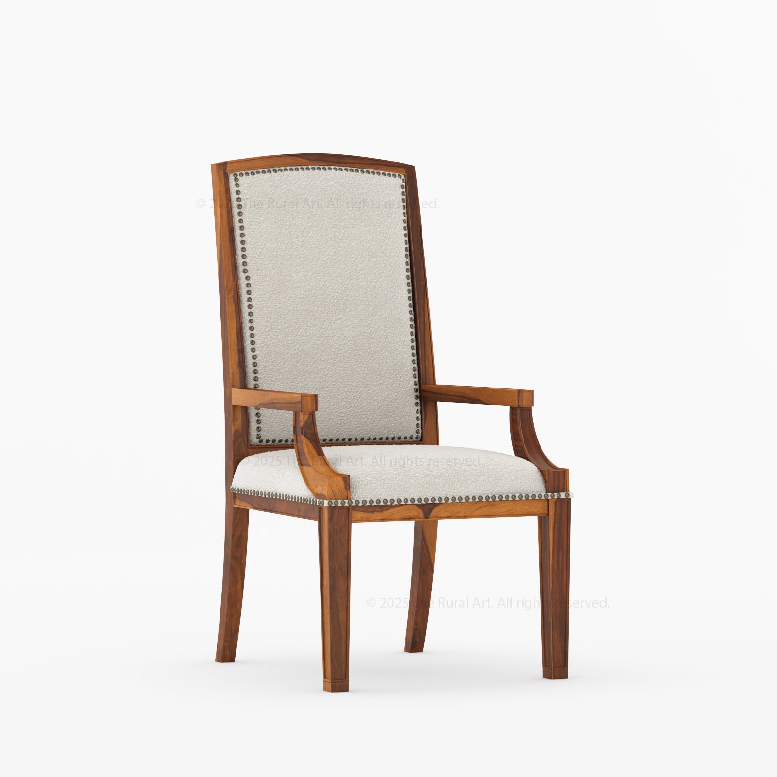 Scottsdale High-Back Upholstered Dining Chair with Nailhead Detailing
